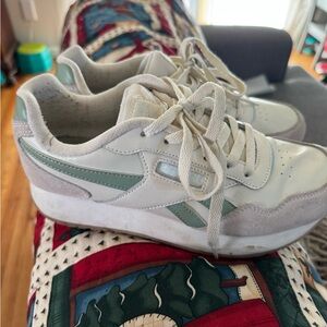 Reebok White and Mint Sneakers